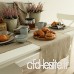 Linenme Chemin de table en lin style rustique Couleur naturelle 45 x 140 cm - B009N4ABEO